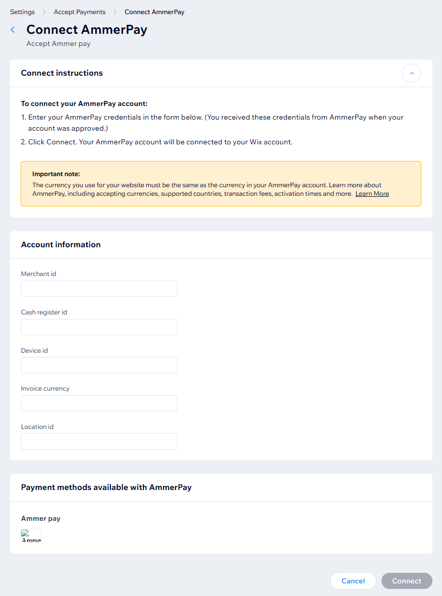 ammer-pay-configuration